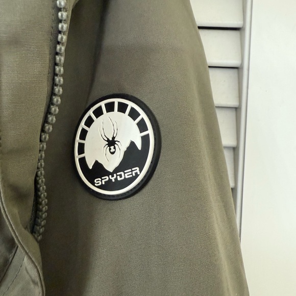 Spyder Olive Puffer Coat with Faux Fur Hood - Picture 4 of 7